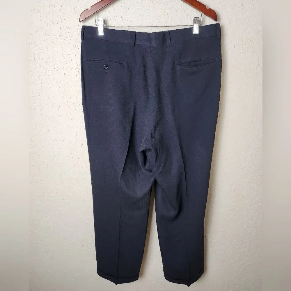 Givenchy Monsieur Vintage Wool Double Breasted Pant Suit Mens Navy Blue